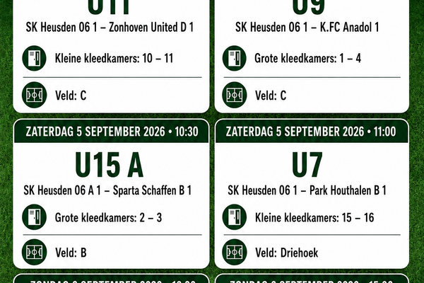 Kleedkamer & veld  indeling